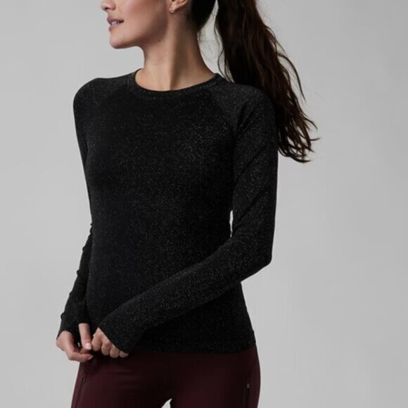 Athleta Momentum Seamless Shine Sparkle Long Sleeve Top - Picture 3 of 5